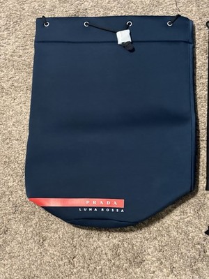 New Prada Luna Rossa Drawstring Navy Blue Neoprene Sailing Bag W