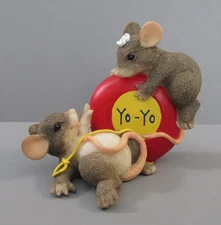 Fitz & Floyd Charming Tails "Even the Ups and Downs are Fun" Mice / Yo-Yo Figure