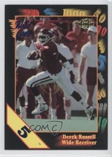 1991 Wild Card Draft 5 Stripe Derek Russell #49 Rookie RC 0q3. rookie card picture