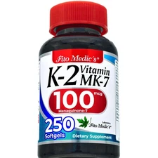 Vitamin K2 100mcg High Absorption K2 Vitamin Supplement Support 250 Softgels