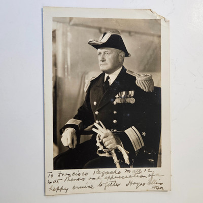 Original C 1935 Autographed Photo Rear Admiral Hayne Ellis USN USS Arkansas