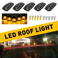 5pcs Led Cab Marker Roof Lights Smoke Amber For 1988-2002 Chevygmc Pickup Truck