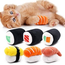 CiyvoLyeen 6 Pack Sushi Cat Toys with Catnip Roll Pillow - 6Pcs