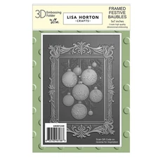 Lisa Horton Crafts Embossing Folder 5"X7"-Framed Festive Baubles
