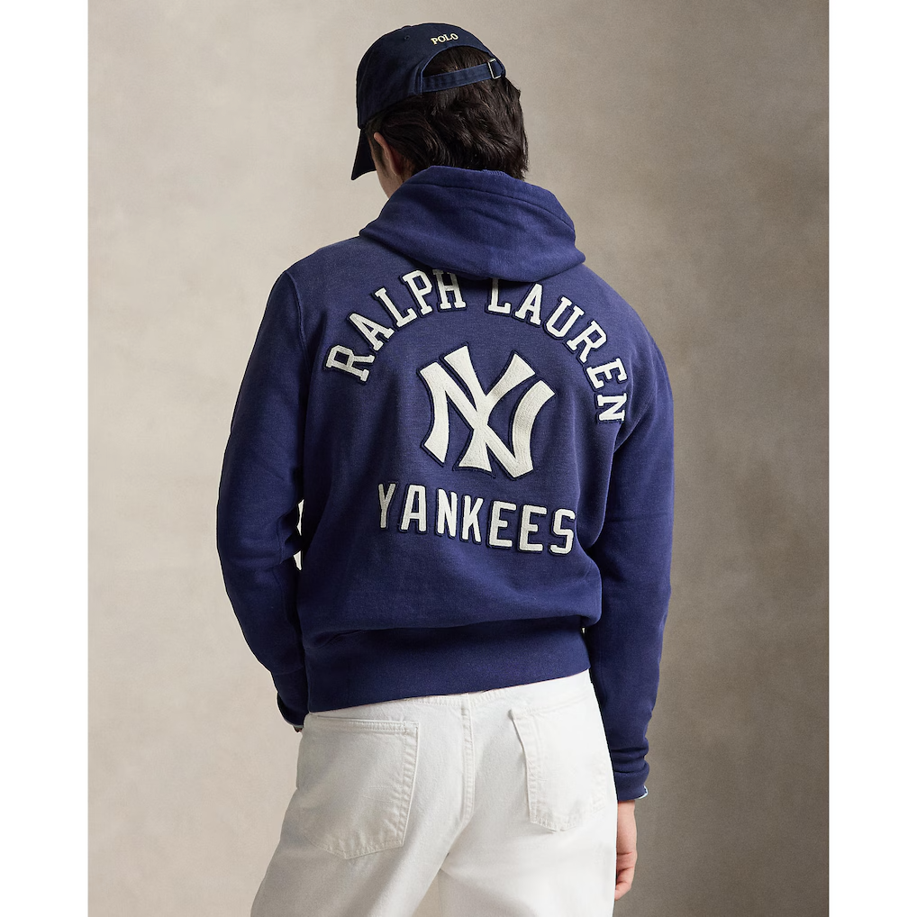 New York Yankees Polo Ralph Lauren Fleece Hoodie Men's Size M Navy