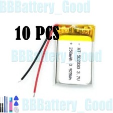 10 PCS 3.7V 250mAh Lipo Rechargeable Battery 502030 For GPS Smart Watch Recorder