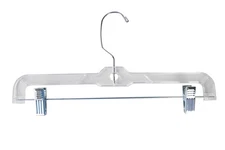 14 inch Clear Plastic Skirt and Pants Hangers - Pack of 20