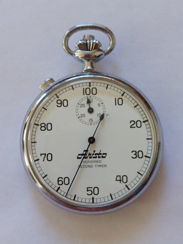 Aristo Mechanical Stopwatch Hundred Second Timer Stainless Steel Runs - Picture 1 of 3