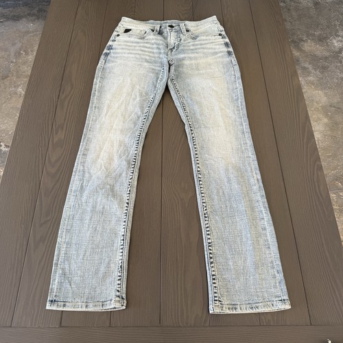Salvage Supply Co Mayhem Straight Jeans 30x34 Light Blue Stretch Premium Denim - Picture 4 of 15