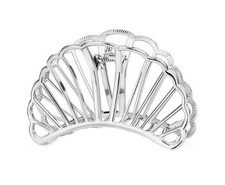Women Lady Girls Vintage Metal Claw Hair Clip for Thick Hair Silver Silver