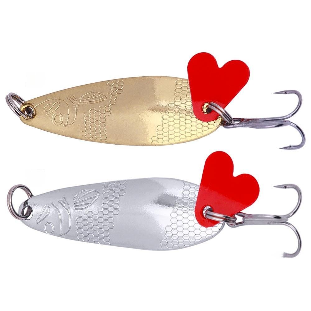 Fishing Lure Kit 16 Pcs Sets Trolling Jigging Lure Metal Spoon for Bass Pike