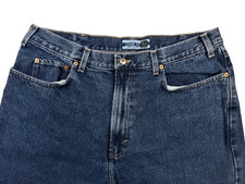 Gap VTG Blue Jeans Mens 38x34 Loose Fit Denim Cotton Zip USA MADE 90s (36x30)
