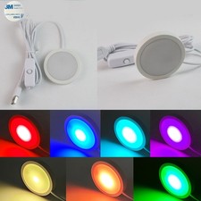 Color Changing RGB LED Puck Lights For Display Case Bedroom Wall Under Cabinet