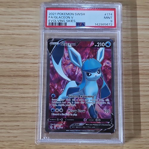 2021 Pokemon SWSH Glaceon V 174/203 Evolving Skies English PSA 9