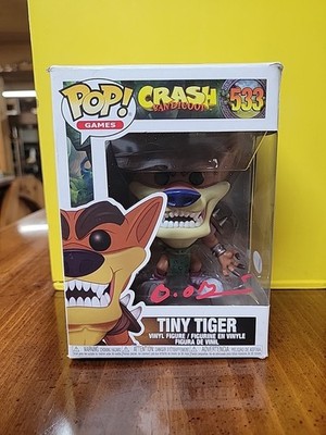 Funko Pop Tiny Tiger #533 Crash Bandicoot Brendan O'Brien Signed w/Beckett 