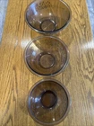 Pyrex Set of 3 Festive Harvest Nesting Mixing Bowls #322, 323, 325 Amber