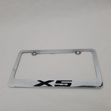 License Plate Frame Metal Mirror Chrome Silver For Bmw X5 Solid Brass Pre Owned License Plate Frame Metal Mirror Chrome Silver For Bmw X5 Solid Brass Pre Owned