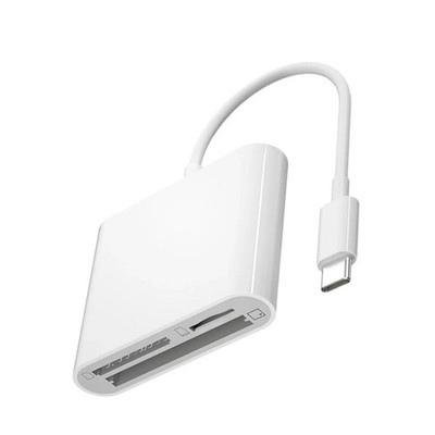 Type-C 3-Slot Memory Card Reader for SD MicroSD Cards Plug Play for Smartphone