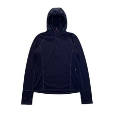 Felpa con cappuccio RAB +160 lana merino taglia small blu navy arrampicata su roccia, escursionismo