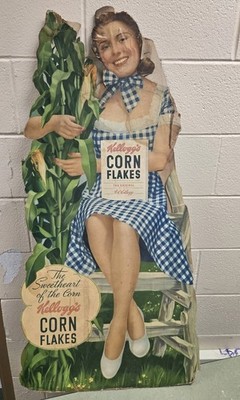 Vintage Kellogg's Corn Flakes Standup Store Display ''The Sweetheart of the Corn''