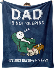 Funny Birthday Gift for Dad, Dad Is Not Sleeping Blanket with Gift Box