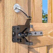 Gate Latch with Spring Cable Pull for Fence Gate - Carbon Steel - Black,Self Loc