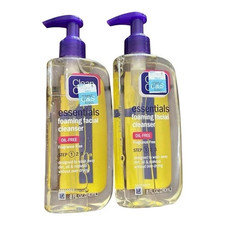 2 Clean  Clear Essentials Foaming Facial Cleanser Oil Free 8 Oz Each
