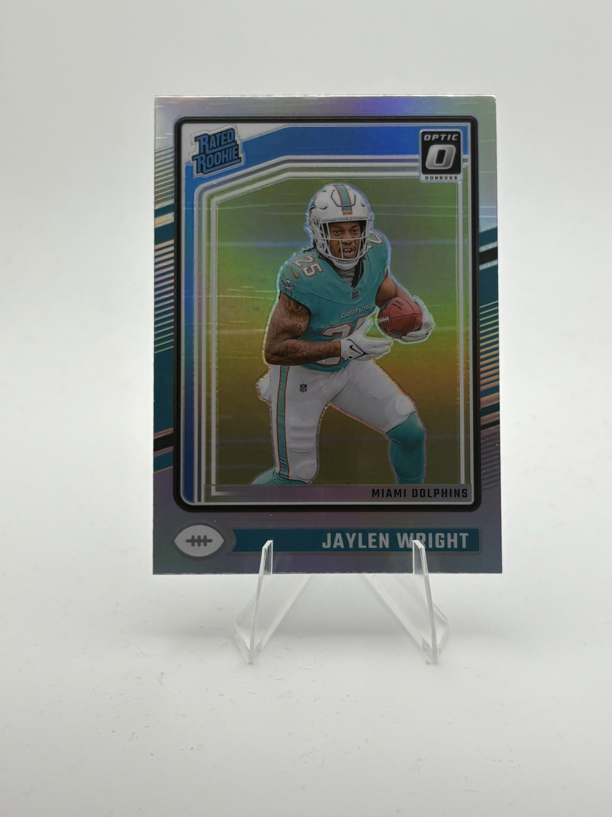 2024 Donruss Optic #249 Jaylen Wright Rated Rookie - Holo Prizm