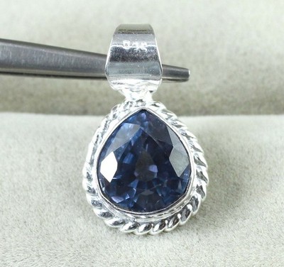 Anhänger mit Farbwechsel Saphir Tropfen Gemstone 12,55 Ct Silber 925 AGI