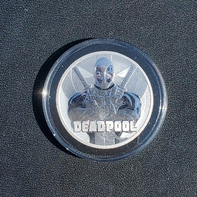 2018 1 oz .999 Silver Coin MARVEL DEADPOOL In Capsule BU Limited Edition