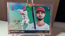 2025 Topps Chrome Platinum 362 Matthew Lugo Rose Gold Mini Diamond /75 RC Angels