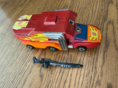 G1 Transformers Rodimus Prime w/ Trailer Rifle Vintage