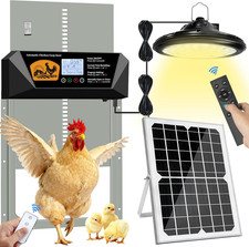 Extra Large Automatic Chicken Coop Door Solar Powered with Timer Light, 16''  1