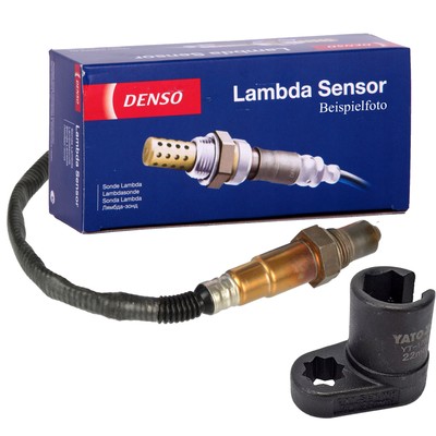 DENSO Lambdasonde 4-Pin 370mm + Stecknuss 22mm für INFINITI G MURANO II TEANA