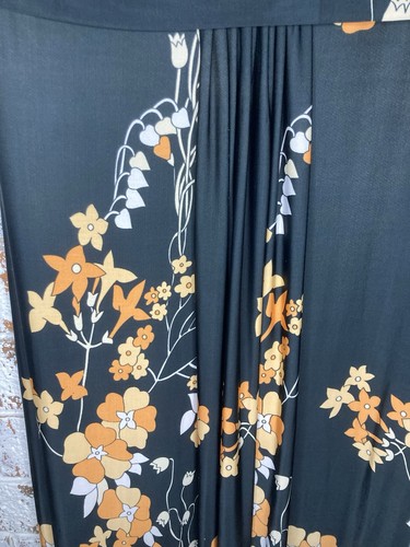 CKM/Caroline K Morgan Size L Sleeveless Maxi Dress Floral 70s Retro Stretch Long - Picture 7 of 13