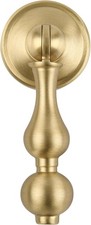 Solid Brass Kitchen Cabinet knobs 2 Pack, Brushed Gold Drop Pulls for Dresser