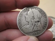 COINS BULLION HALF CROWN 1898 Old Head Queen Victoria 925 Silver Pre 1920 BAG#1