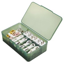 Cable Organizer Box Extra Wide, Travel Charger Cord Earphone Storage Case wit...