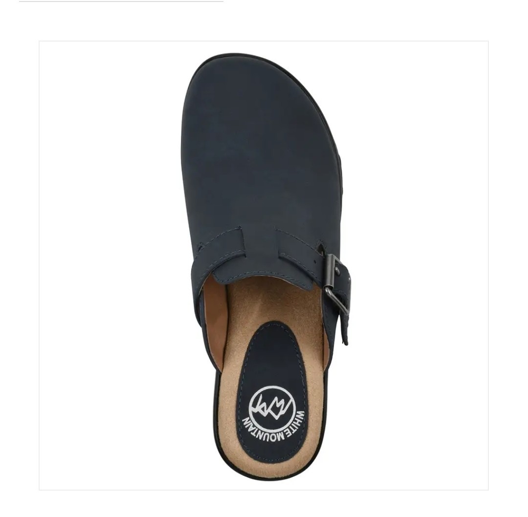 White Mountain Navy Blue Genuine Leather Women\'s Clog Size 8 NIB White Mountain Women main image 2