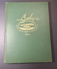 1954 Leahy’s Hotel Motel Guide & Travel Atlas US Can Mex, Rail Air Bus Road Maps