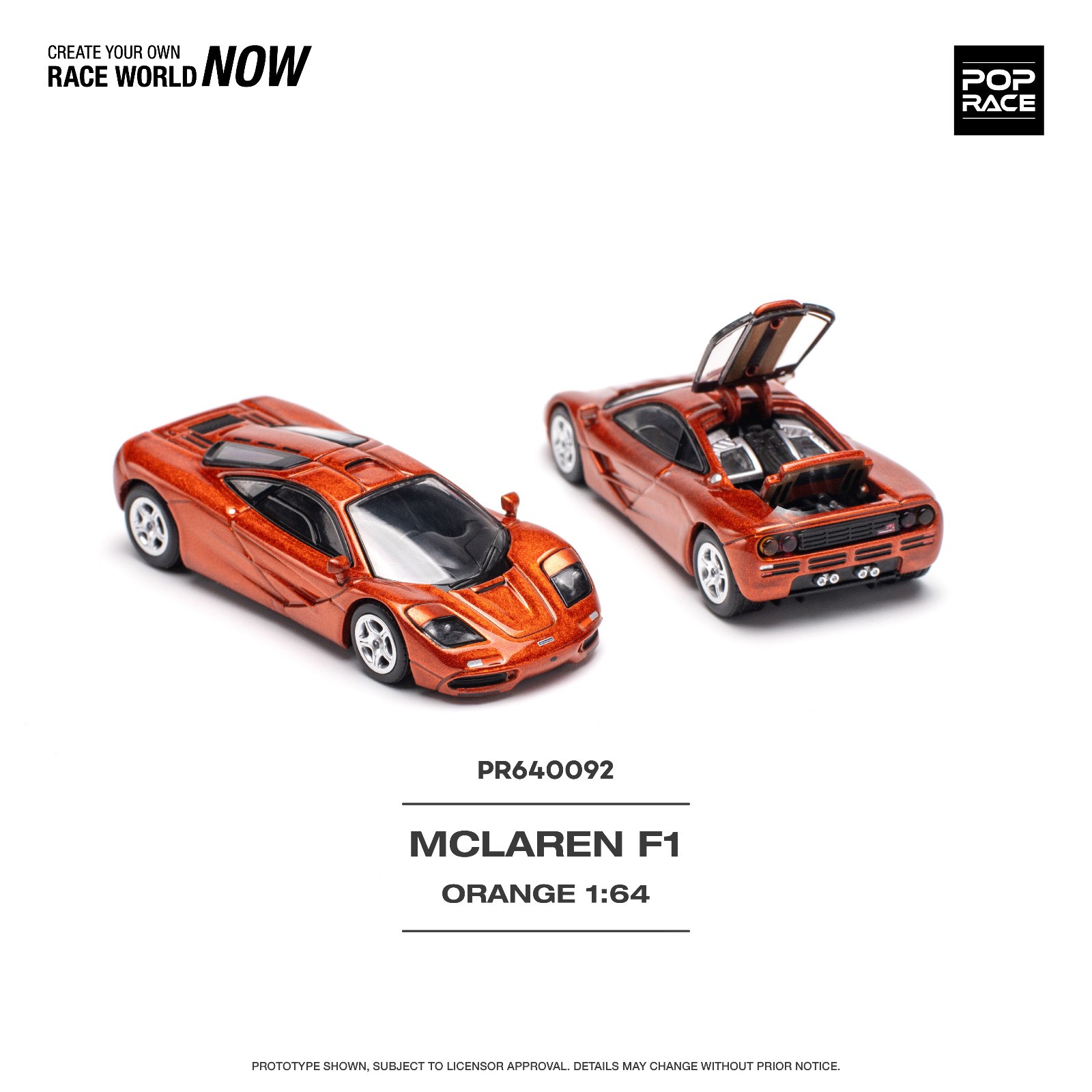 Pop Race McLaren F1 - Orange 1:64 Scale Diecast Car PR640092