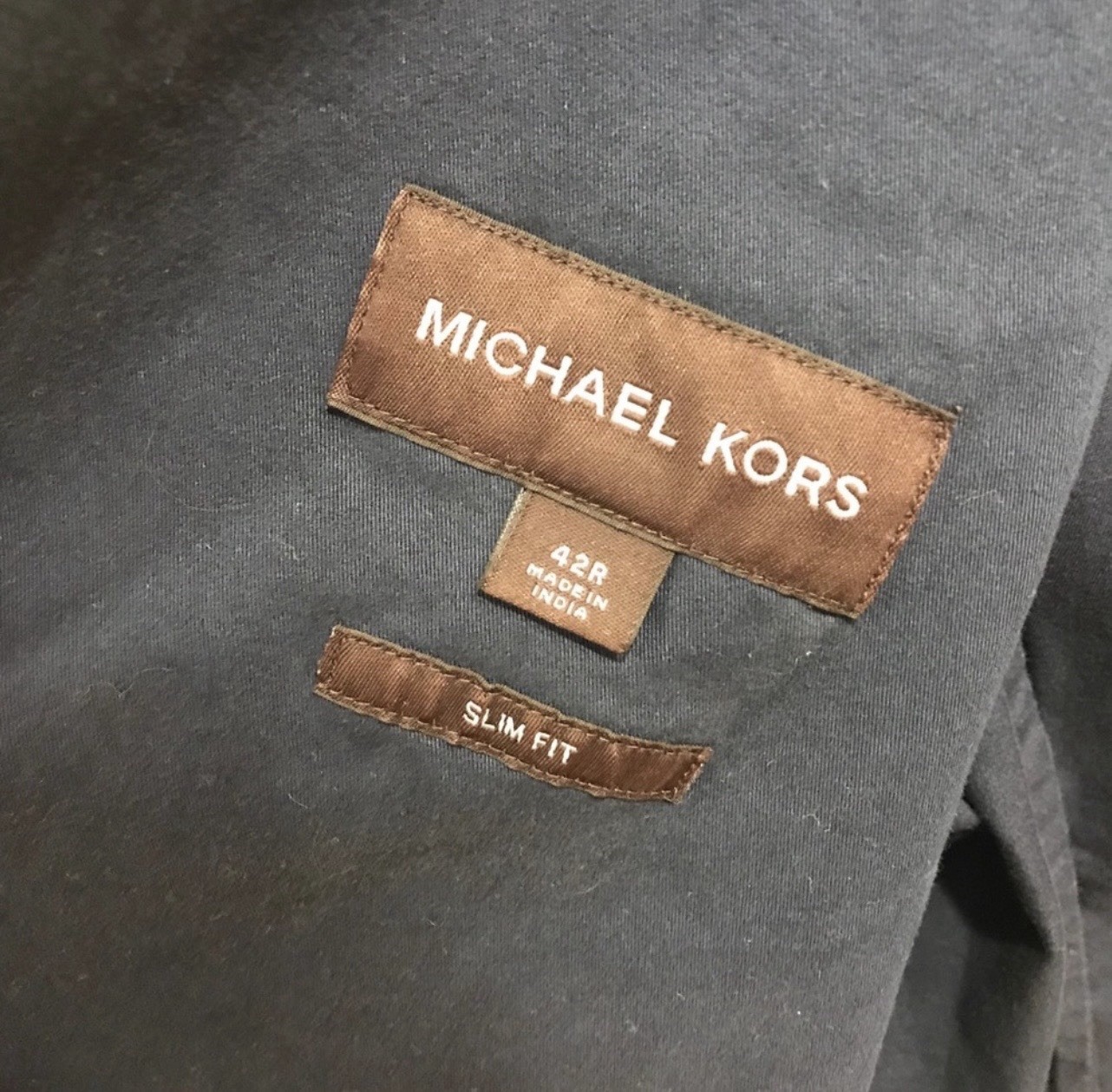 Michael Kors Men's Slim Fit Cotton Twill Blazer 42R Navy Single-Breasted thumbnail 3