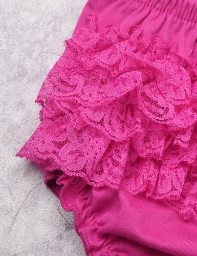 Baby Girls Ruffled Diaper Cover Bloomers Frilly Lace Knicker with Headdress Set - Imagen 55 de 67
