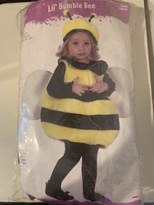 New Lil Bumble Bee Plush Costume Wings Hat Suit Child Size 12-24 Months
