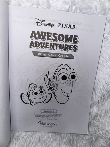 Disney Pixar Awesome Adventures Draw Color Create Book Stickers Arlo Nemo New - Picture 15 of 20