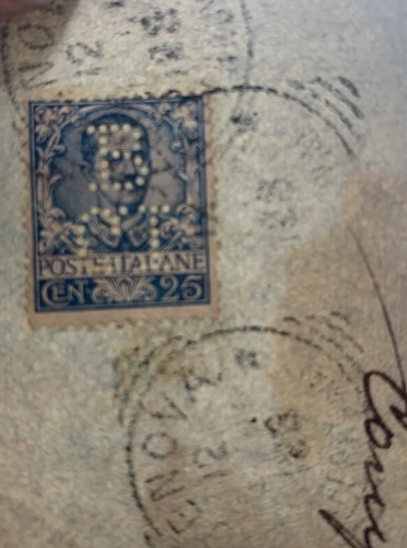 Italy Sc #81-81a used  W/ Perfins  On Commercial Paper Victor Emmanuel lll - Picture 5 of 5