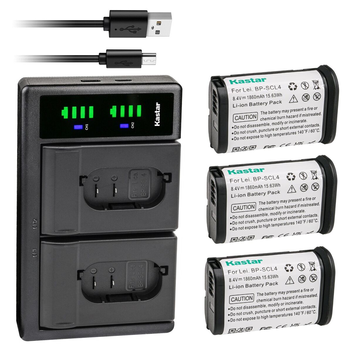 Kastar Battery LTD2 USB Charger for Leica BP-SCL4 16062 Battery, BC-SCL4 Charger Kastar Battery LTD2 USB Charger for Leica BP-SCL4 16062 Battery, BC-SCL4 Charger
