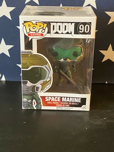 Funko Pop - Video Games - Doom - SPACE MARINE in Pop Protector - (IN HAND) MINT | #1802481584