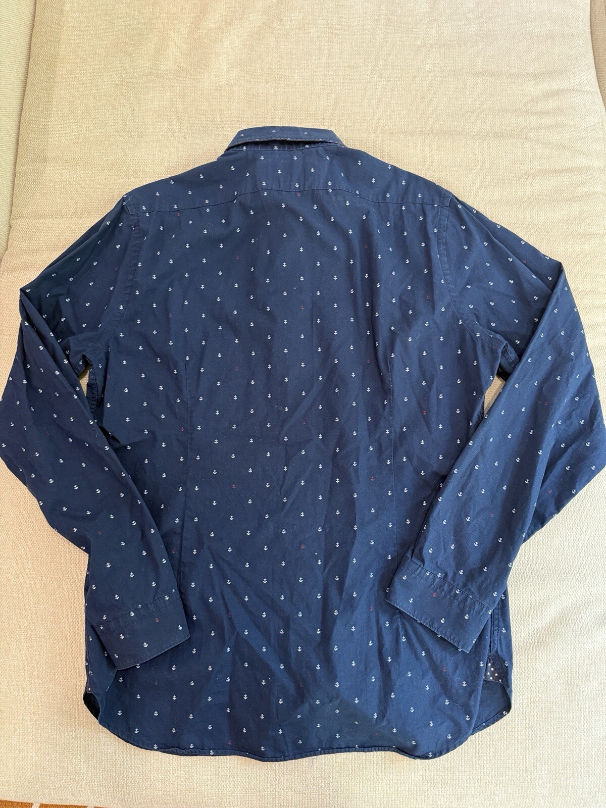 Express Fitted Button-down Anchor Print Blue Men’… - image 6