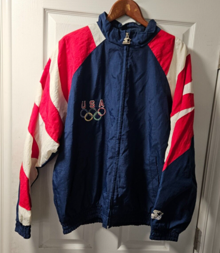 1996 USA Olympic Vintage Starter Eagle Atlanta Warm-Up Jacket 90s L NAME INSIDE